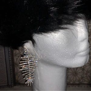 Fishbone Rhinestone Earrings